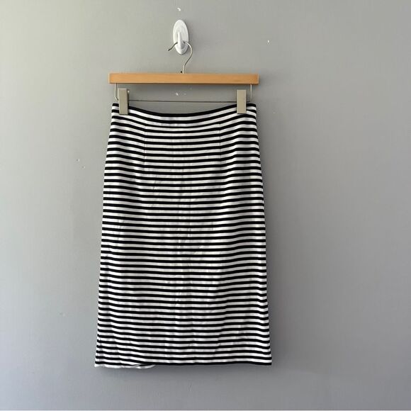 Tibi Elsa Striped Pencil Skirt Black White Slim Stretch Size 4 - Picture 9 of 9